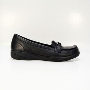Clarks Collection Cheyn Marie Womens 10 Black Leather Slip On Loafers
